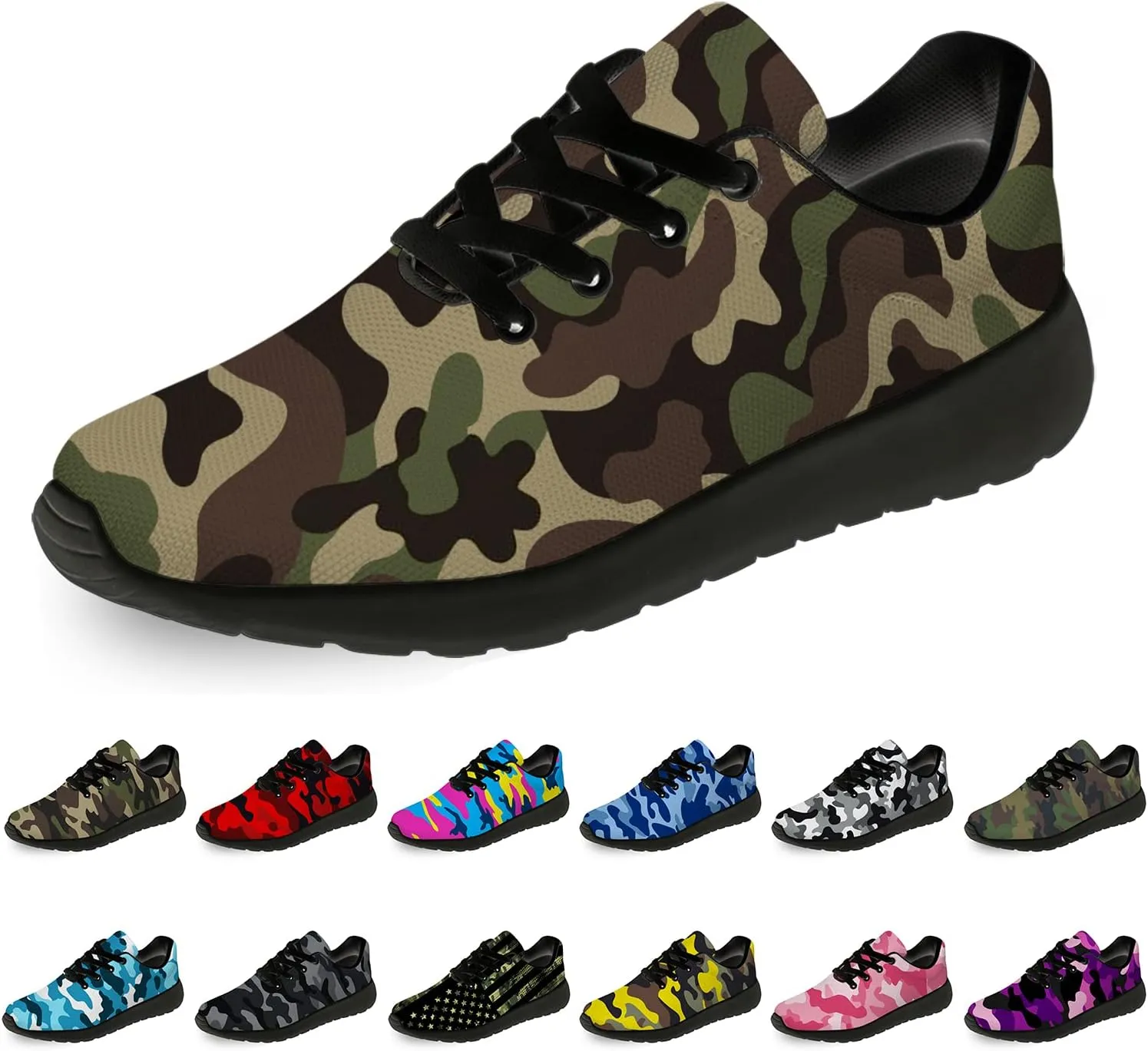 Unisex Camouflage Sneakers for Women & Men, Breathable & Lightweight, All Occasions