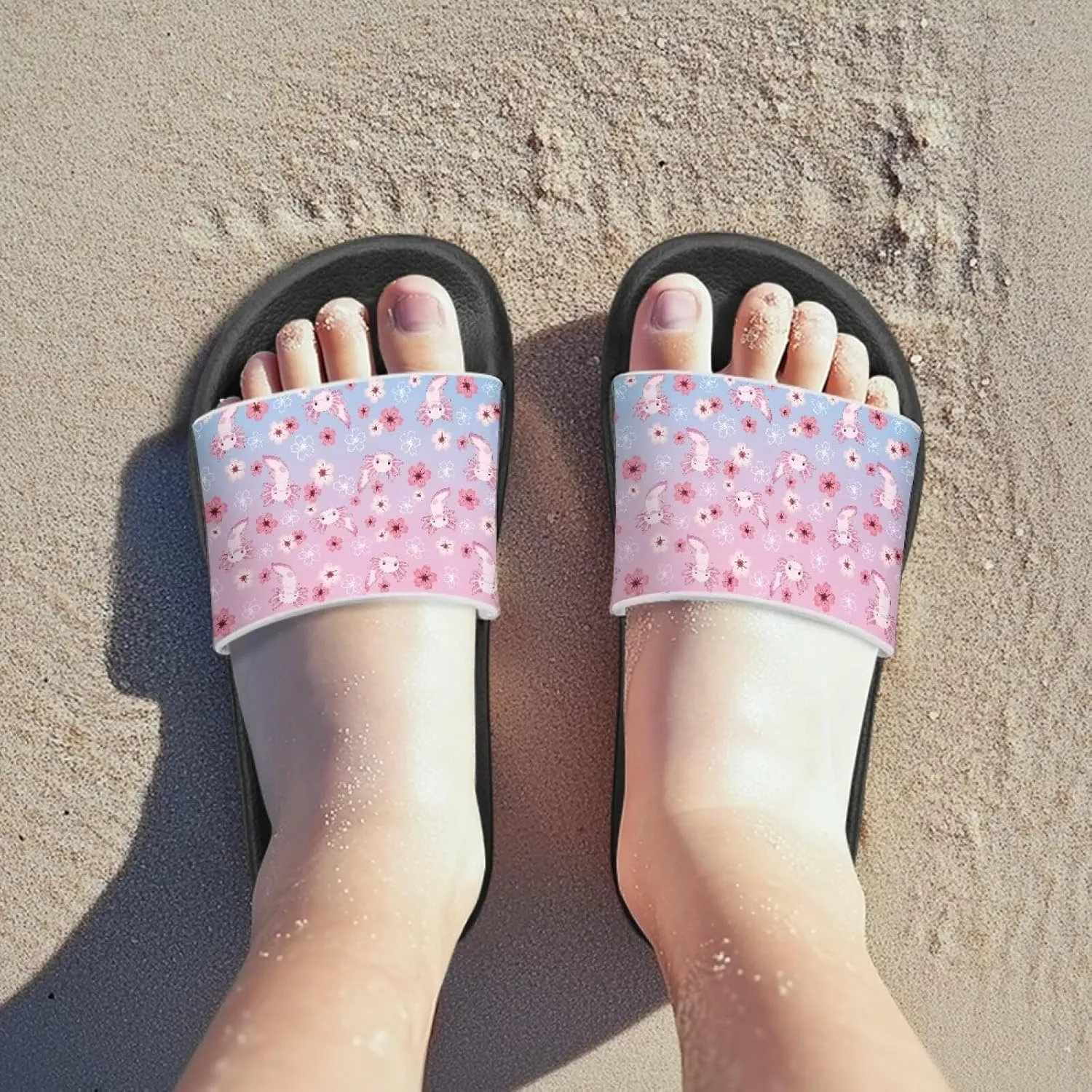 Unisex-Child Bathroom Shower Sandals Open Toe Soft Sole Sandals Summer Non-slip Beach Pool Shoes Outdoor Sandals