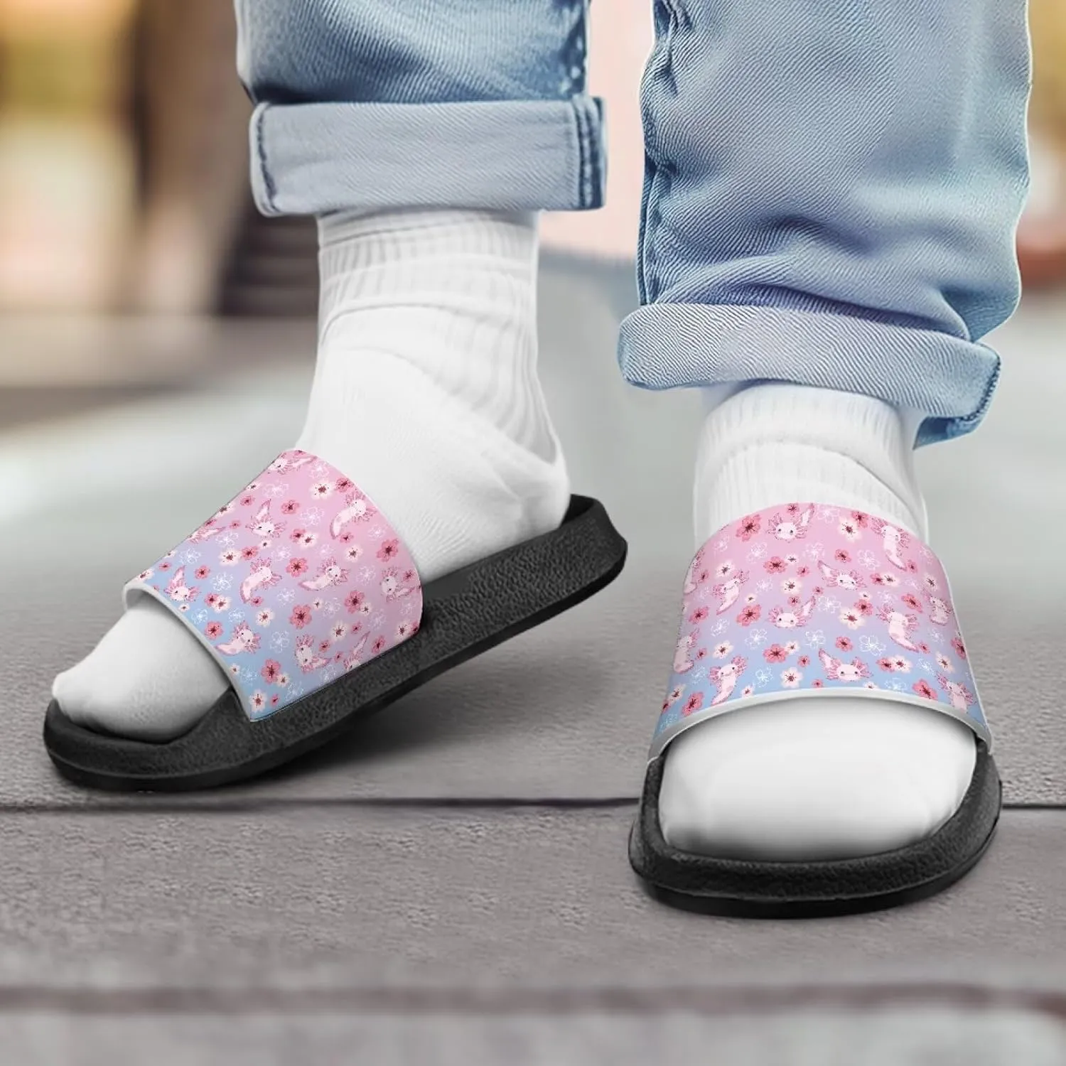 Unisex-Child Bathroom Shower Sandals Open Toe Soft Sole Sandals Summer Non-slip Beach Pool Shoes Outdoor Sandals