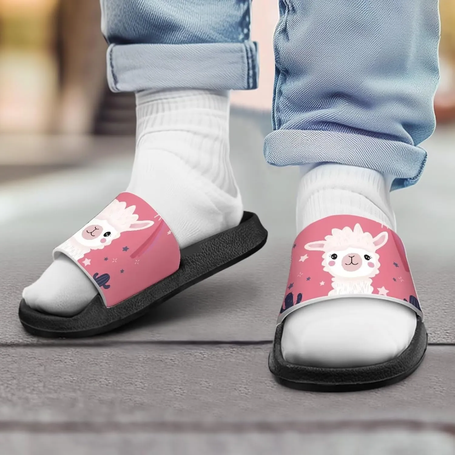 Unisex-Child Bathroom Shower Sandals Open Toe Soft Sole Sandals Summer Non-slip Beach Pool Shoes Outdoor Sandals