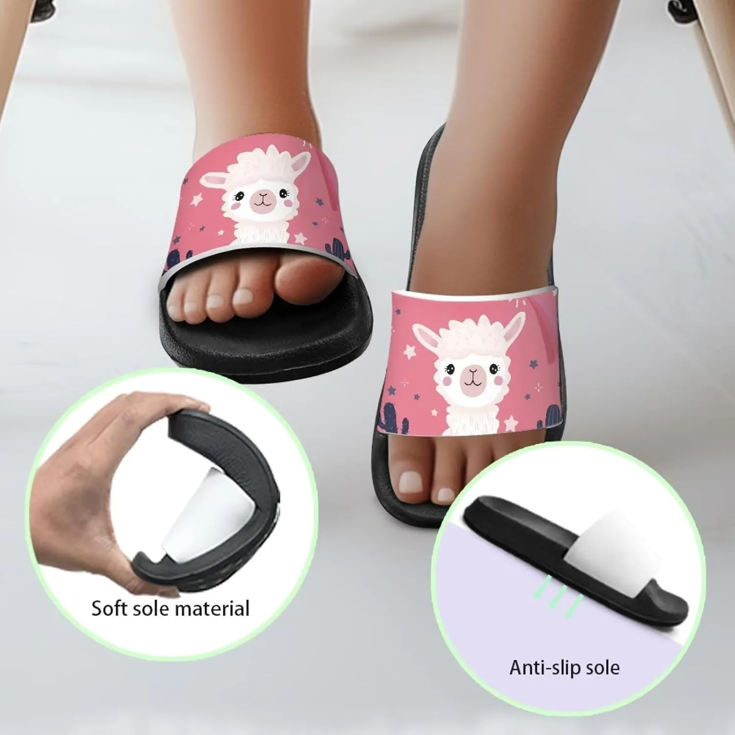 Unisex-Child Bathroom Shower Sandals Open Toe Soft Sole Sandals Summer Non-slip Beach Pool Shoes Outdoor Sandals