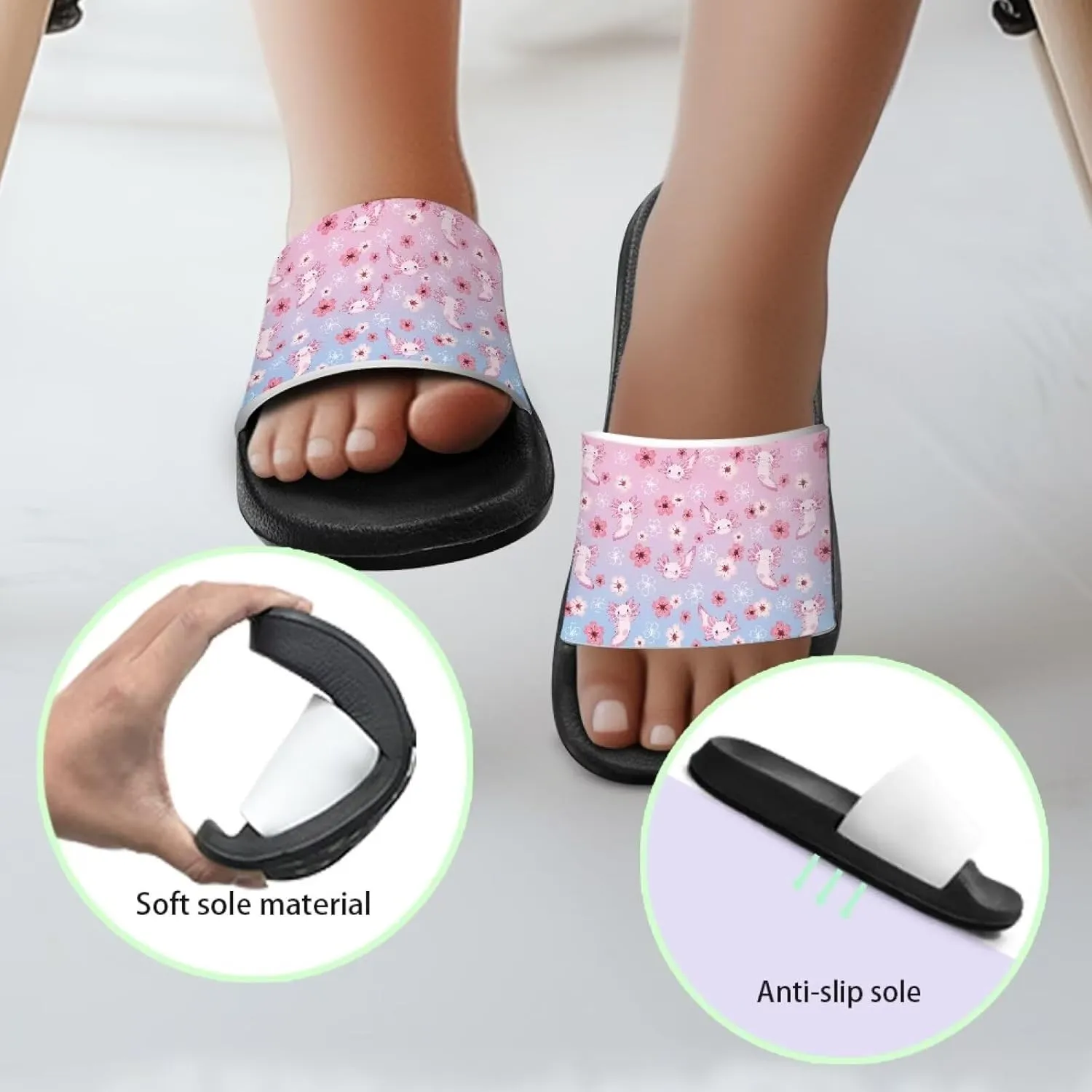 Unisex-Child Bathroom Shower Sandals Open Toe Soft Sole Sandals Summer Non-slip Beach Pool Shoes Outdoor Sandals
