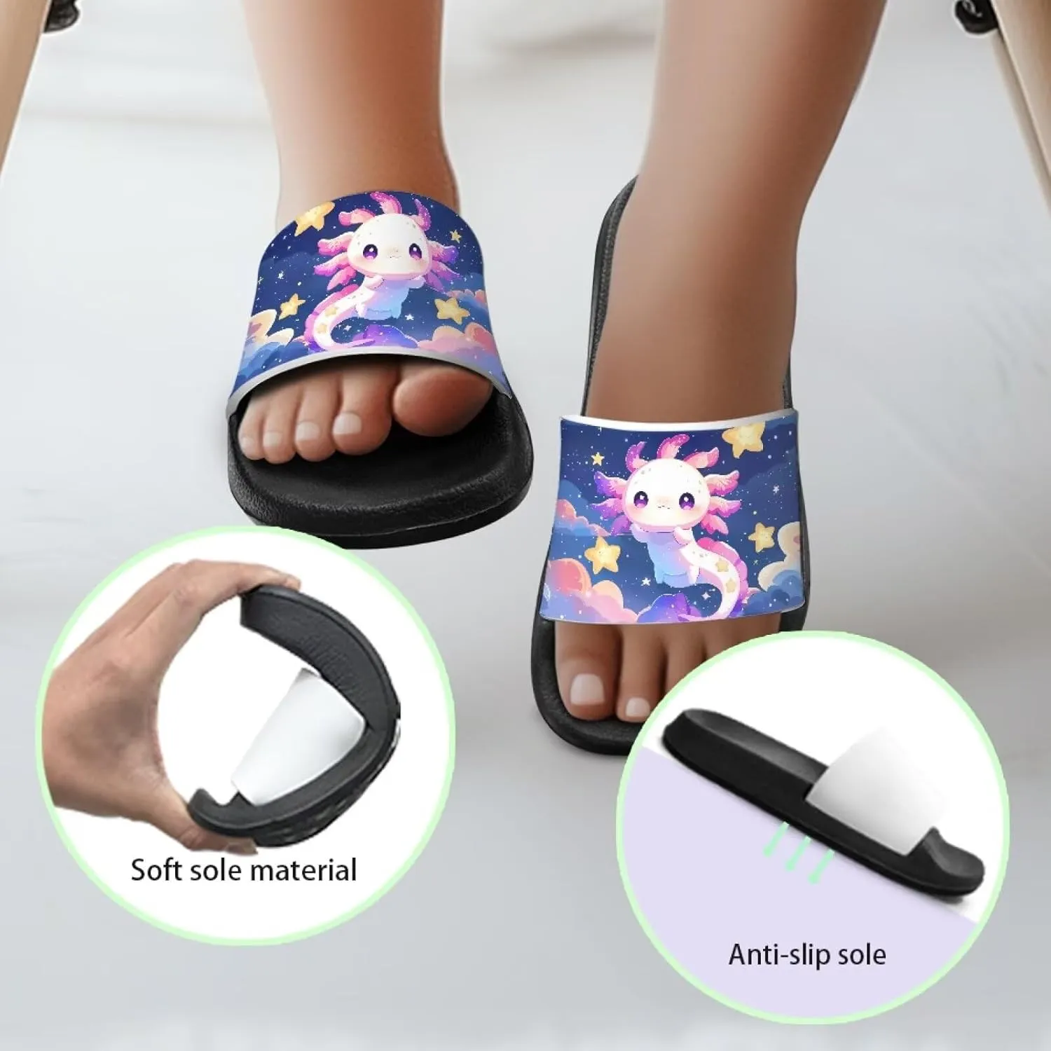Unisex Slides for Girls Boys Comfortable Slippers Slides Non-slip Shower Shoes House Fashion Thick for Indoor & Outdoor Gifts