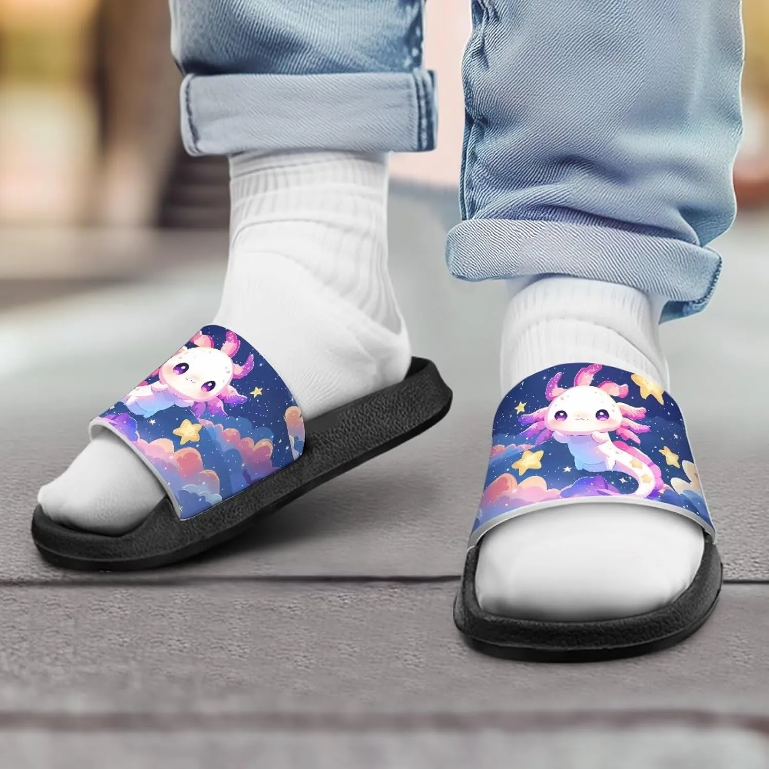 Unisex Slides for Girls Boys Comfortable Slippers Slides Non-slip Shower Shoes House Fashion Thick for Indoor & Outdoor Gifts