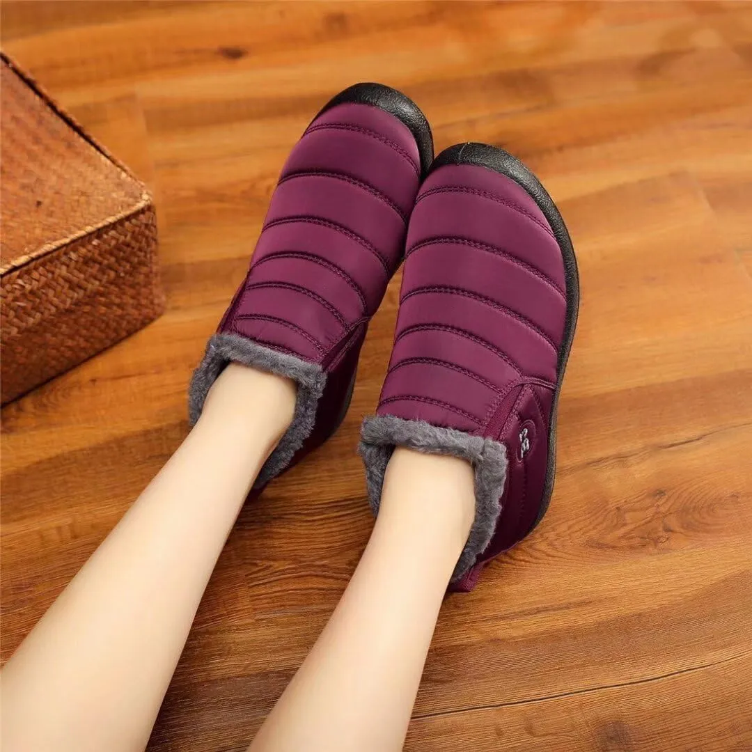 Unisex Waterproof Winter Snow Boots Warm Ankle Booties Fur Lining Shoes Lightweight