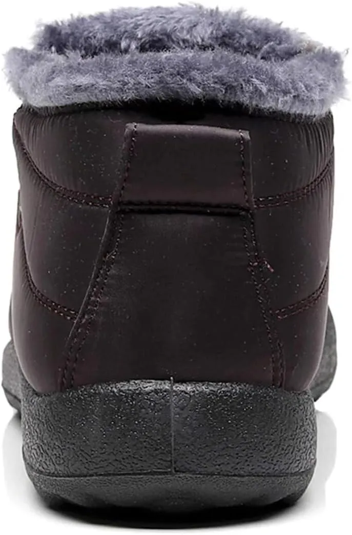 Unisex Waterproof Winter Snow Boots Warm Ankle Booties Fur Lining Shoes Lightweight