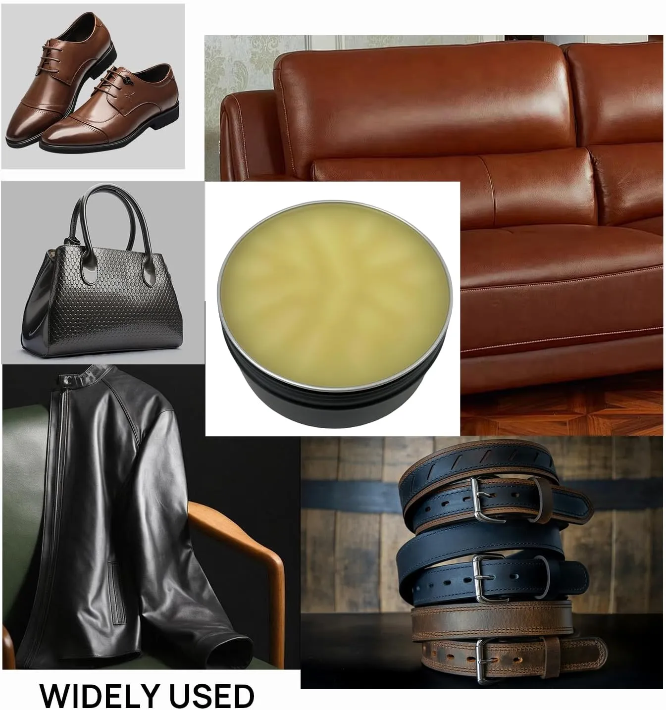 Unscented Beeswax, Salve for Leather articles, Polishing, Renews Nourishes, Anti-drying, Anti Cracking, Protects for Leather Goods, also Perfect for Artificial Articles. (3, Ounces)
