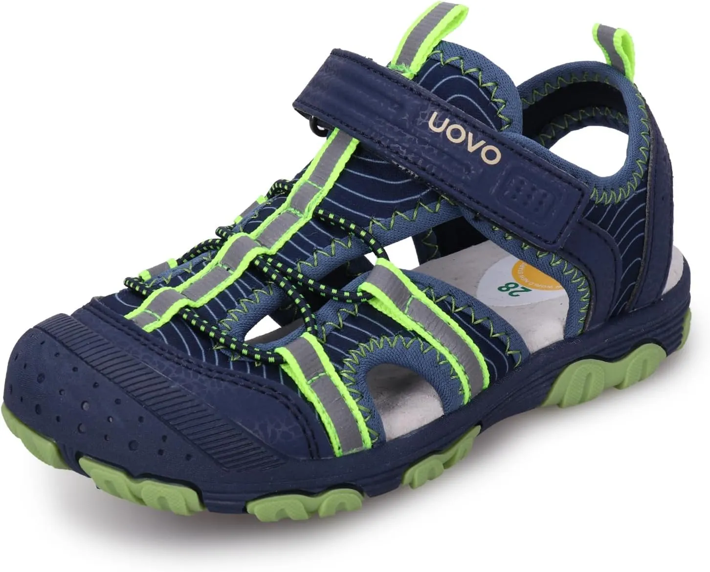 UOVO Boys Sandals Kids Sandals Hiking Athletic Closed-Toe Beach Summer Sandals for Boys Quick-Drying Slip Resistant
