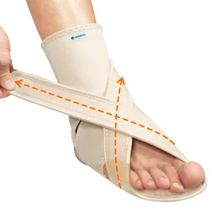 Upgraded Drop Foot Brace for Walking with Shoes - Dual Forefoot Support Plates Adjustable Soft AFO, Foot Drop, TBI, ALS, MS, Bone Fracture, Fits Women & Men FSA/HSA (Beige Left, S/M)