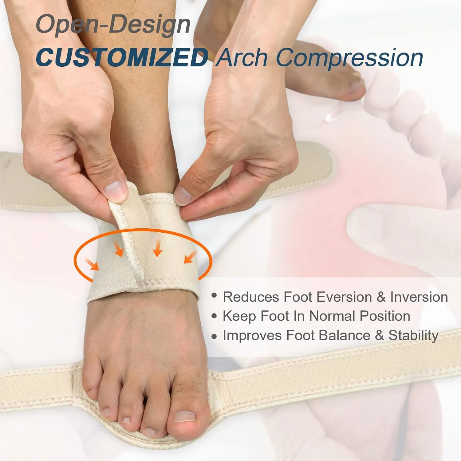 Upgraded Drop Foot Brace for Walking with Shoes - Dual Forefoot Support Plates Adjustable Soft AFO, Foot Drop, TBI, ALS, MS, Bone Fracture, Fits Women & Men FSA/HSA (Beige Left, S/M)