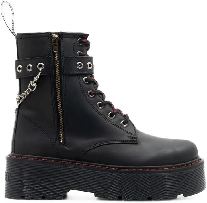 Urban Boot Military Type Offlander Black Platform Cowhide