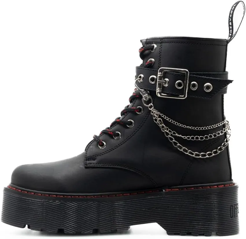 Urban Boot Military Type Offlander Black Platform Cowhide