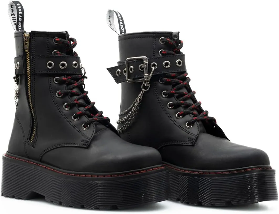 Urban Boot Military Type Offlander Black Platform Cowhide