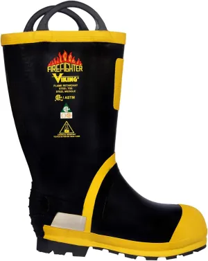 Viking Men's 14” Felt Lined Firefighter and EMS Boots with Chemical Resistant FR Upper, and Steel Toe, EH