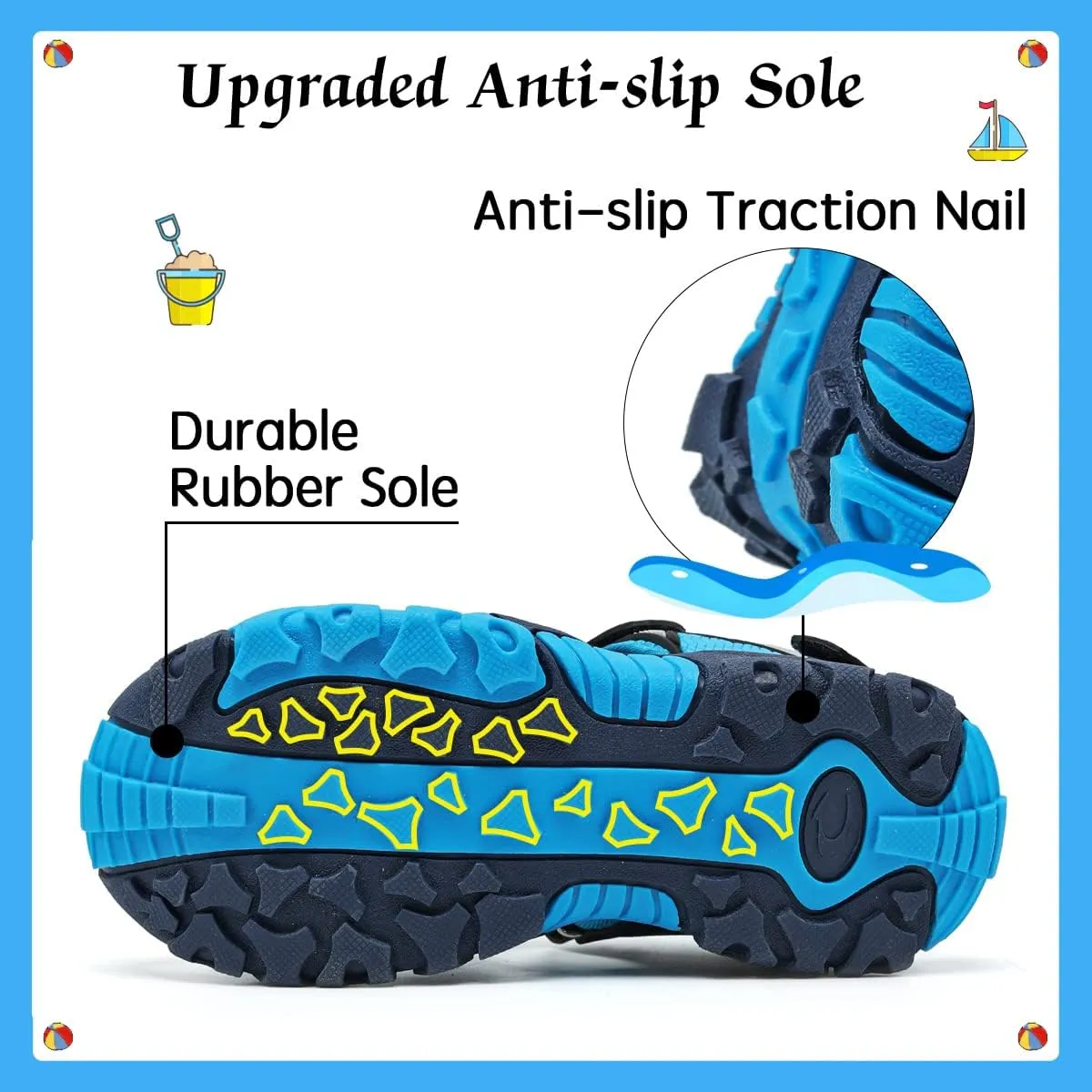 VITUOFLY Kids Sandals Boys Outdoor Hiking Sports Sandal Girls Pool Beach Shoes Summer Water Shoe Sneakers