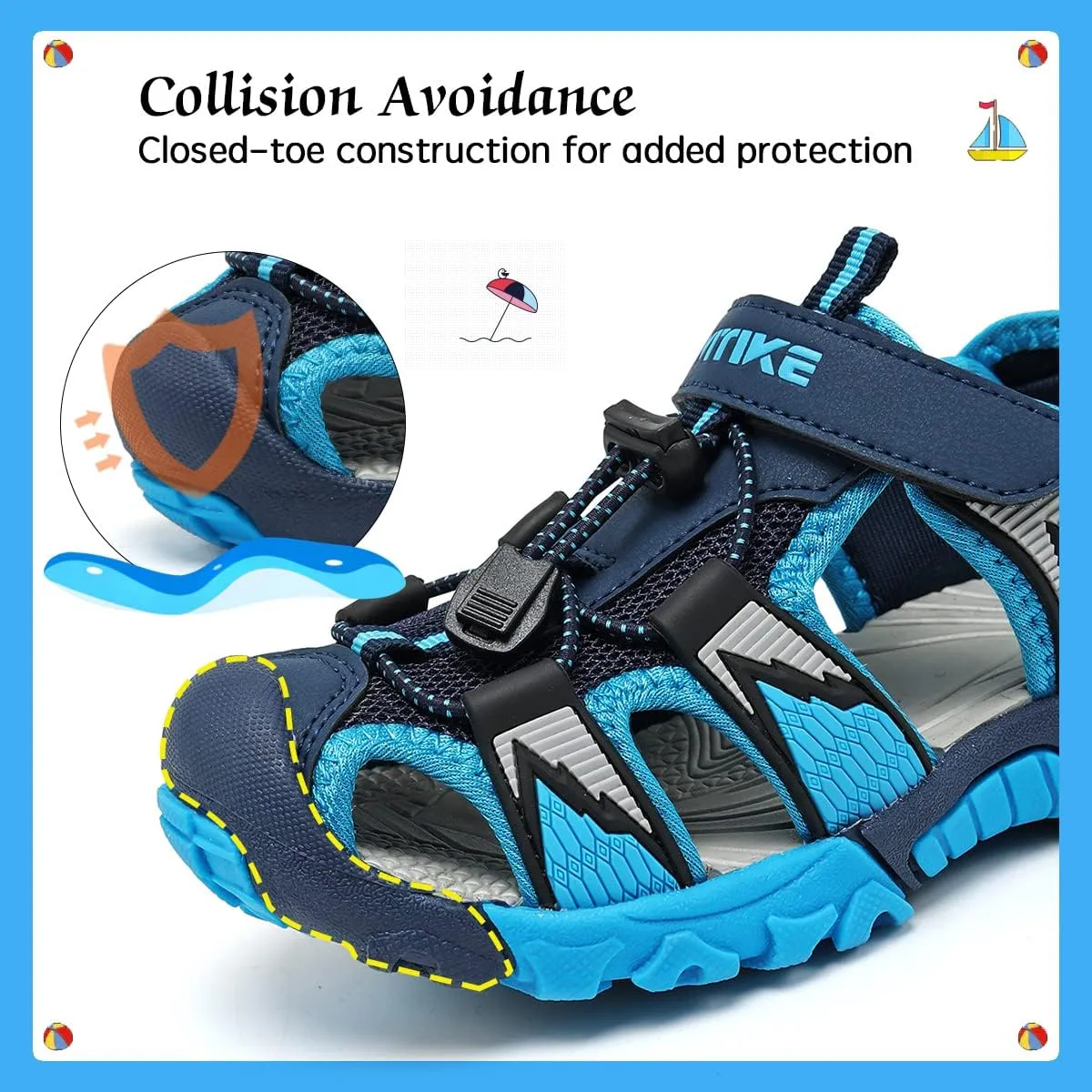 VITUOFLY Kids Sandals Boys Outdoor Hiking Sports Sandal Girls Pool Beach Shoes Summer Water Shoe Sneakers