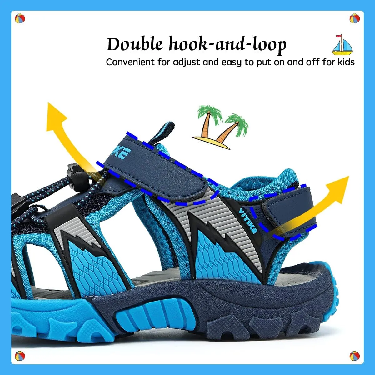 VITUOFLY Kids Sandals Boys Outdoor Hiking Sports Sandal Girls Pool Beach Shoes Summer Water Shoe Sneakers