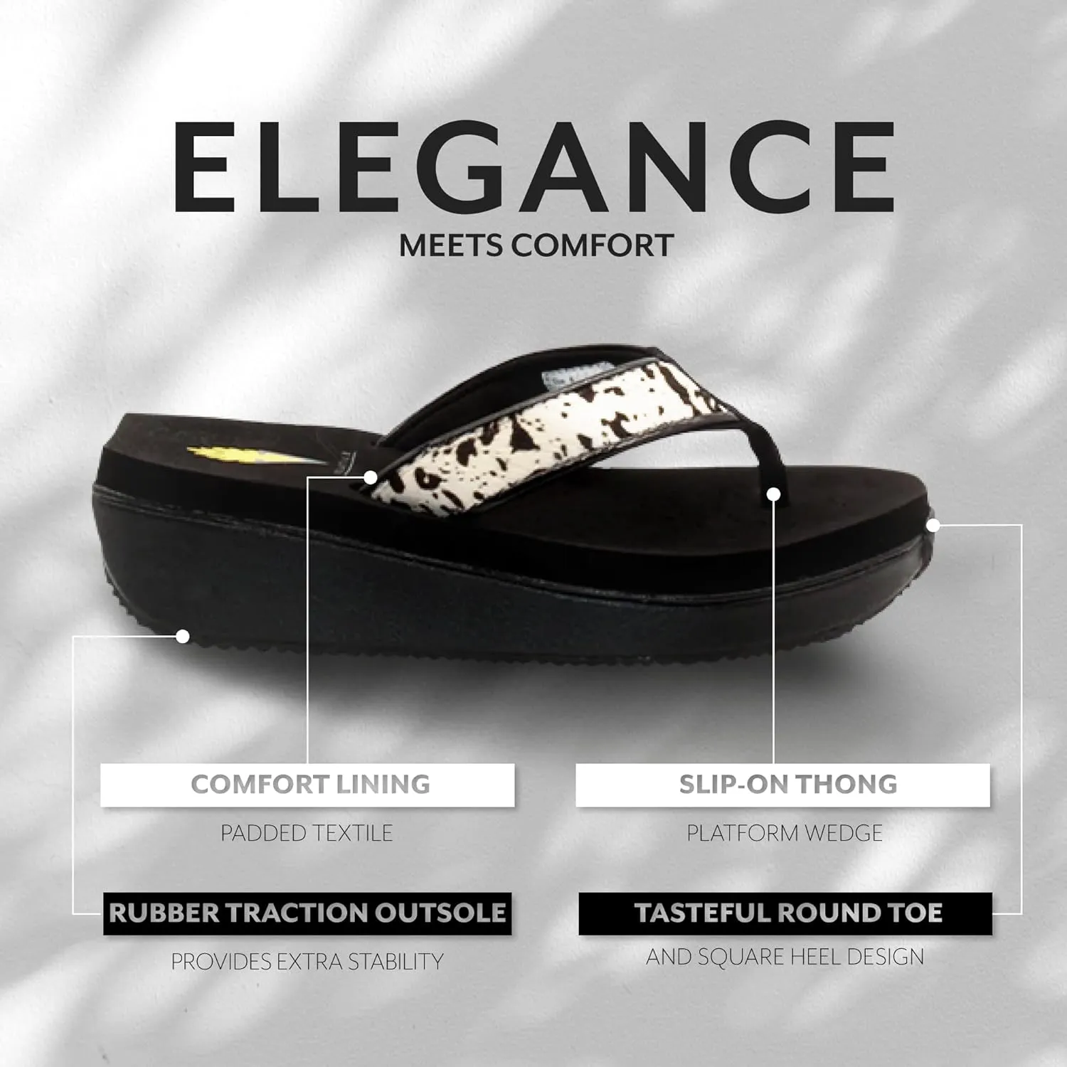 VOLATILE Neville Wedge Sandals for Women Featuring Soft Webbed Textile Thong Post, Padded Lining, and Slip-On Wedge Style