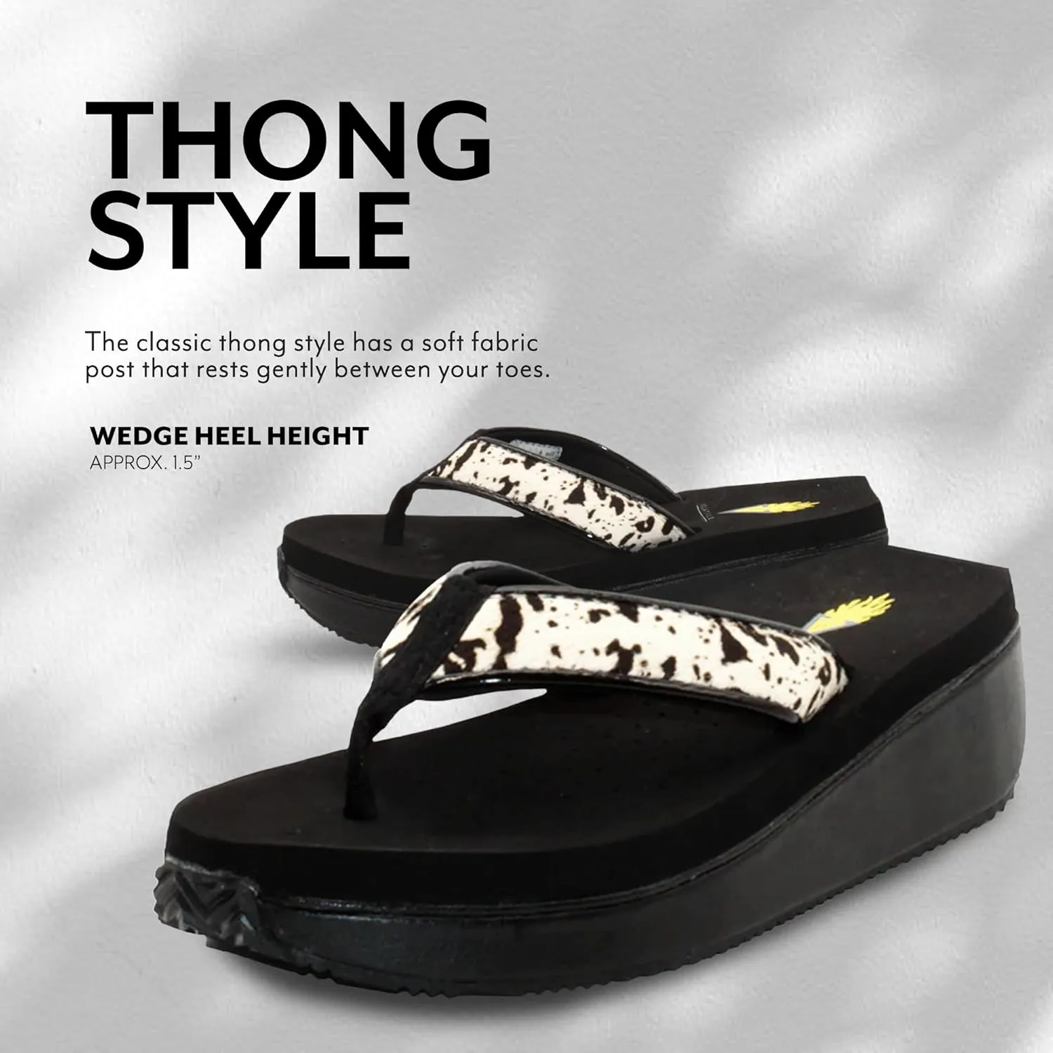VOLATILE Neville Wedge Sandals for Women Featuring Soft Webbed Textile Thong Post, Padded Lining, and Slip-On Wedge Style