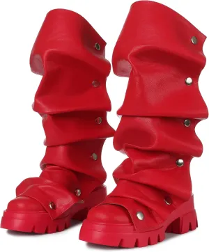 VOMIRA Slouchy Boots for Women Fold Over Boots