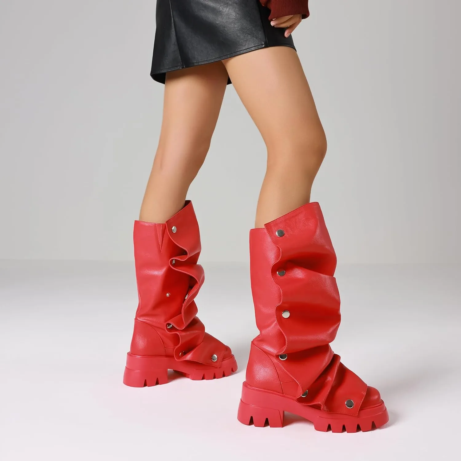 VOMIRA Slouchy Boots for Women Fold Over Boots