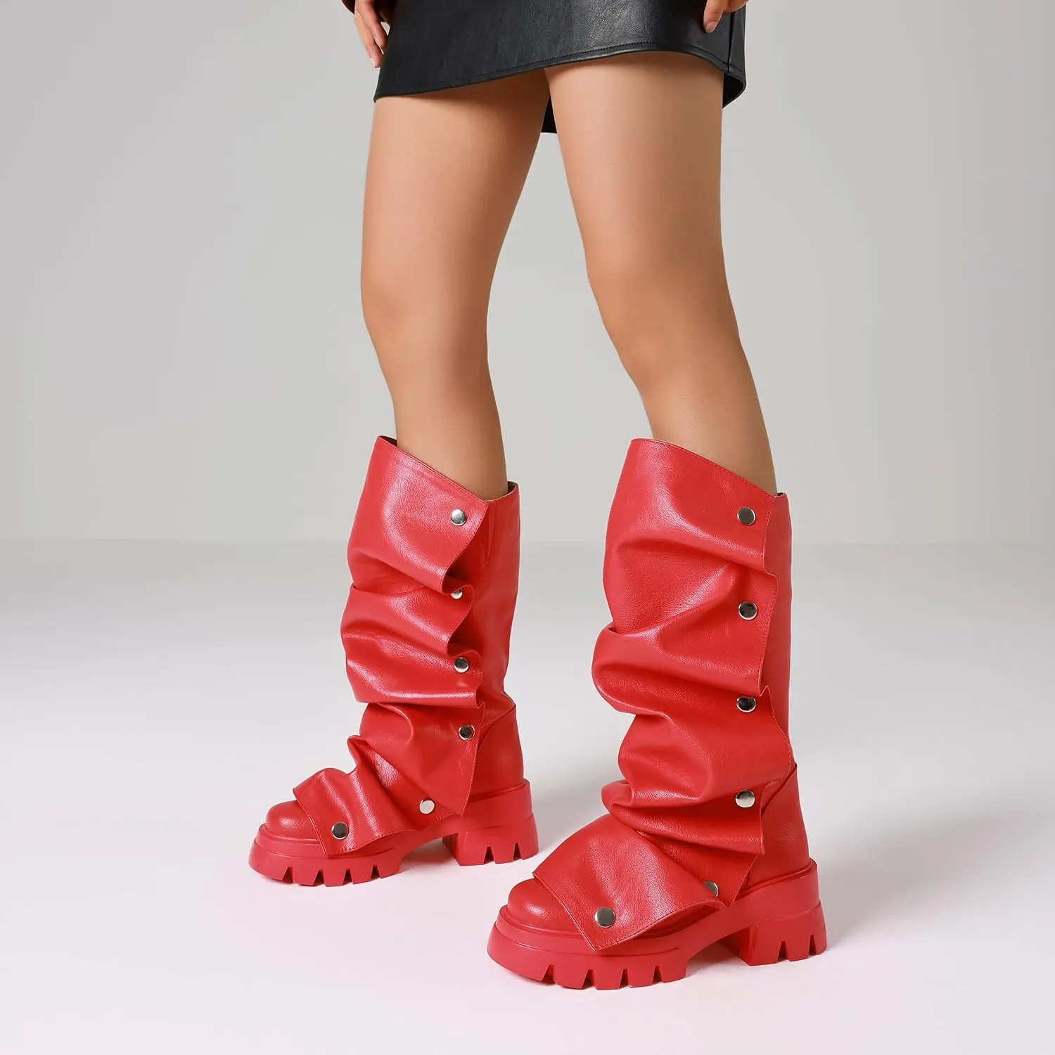 VOMIRA Slouchy Boots for Women Fold Over Boots
