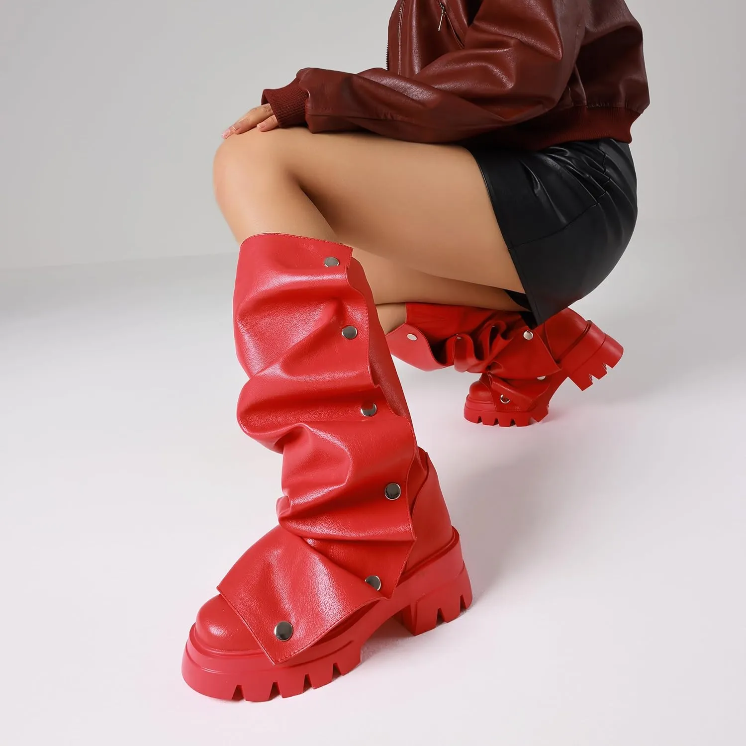 VOMIRA Slouchy Boots for Women Fold Over Boots