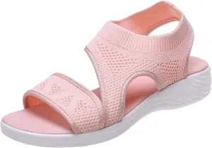 Walking Sandals for Women Platform Wedge with Arch Support Orthotic Comfortable Plantar Fasciitis Sandal Non-slip Casual Open Toe Sport Slip-Ons for Athletic Summer Beach Outdoor