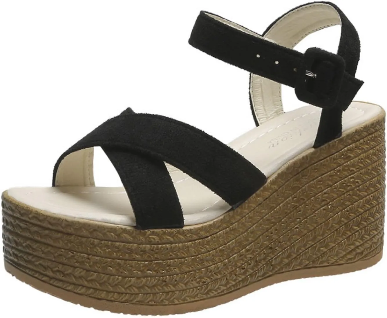 Wedge Sandals for Women Ankle Strap High Heel Platform Sandals, Casual Summer Cross Strap Open Toe Espadrilles Fashion Comfy High Heel Platform Wedges