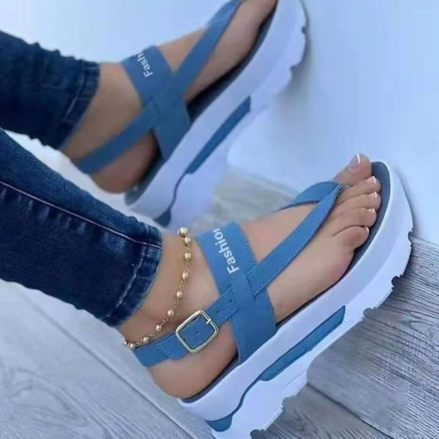 Wedge Sandals for Women Fashion Flip Flops Ankle Strap Sports Sandals Casual Open Toe Summer Platform Shoes Sandal Comfortable Thong Walking Shoes,Red,US6/EU37