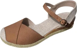 Wedge Sandals for Womens Fashion Arch Support Sandals Elegant Orthopedic Sandal Closed Toe Buckle Ankle Strap Espadrilles Flatform Wedge Casual Shoes Bohemia Beach Shoes