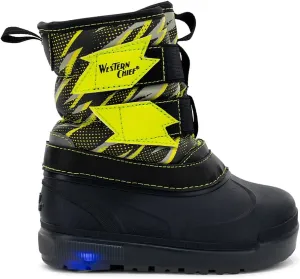 Western Chief Kids Denali Lighted Faux Fur Cold Weather Boots – Waterproof Snow Boots with Reflective Glitter, Warm and Cozy Winter Boots for Toddlers and Kids