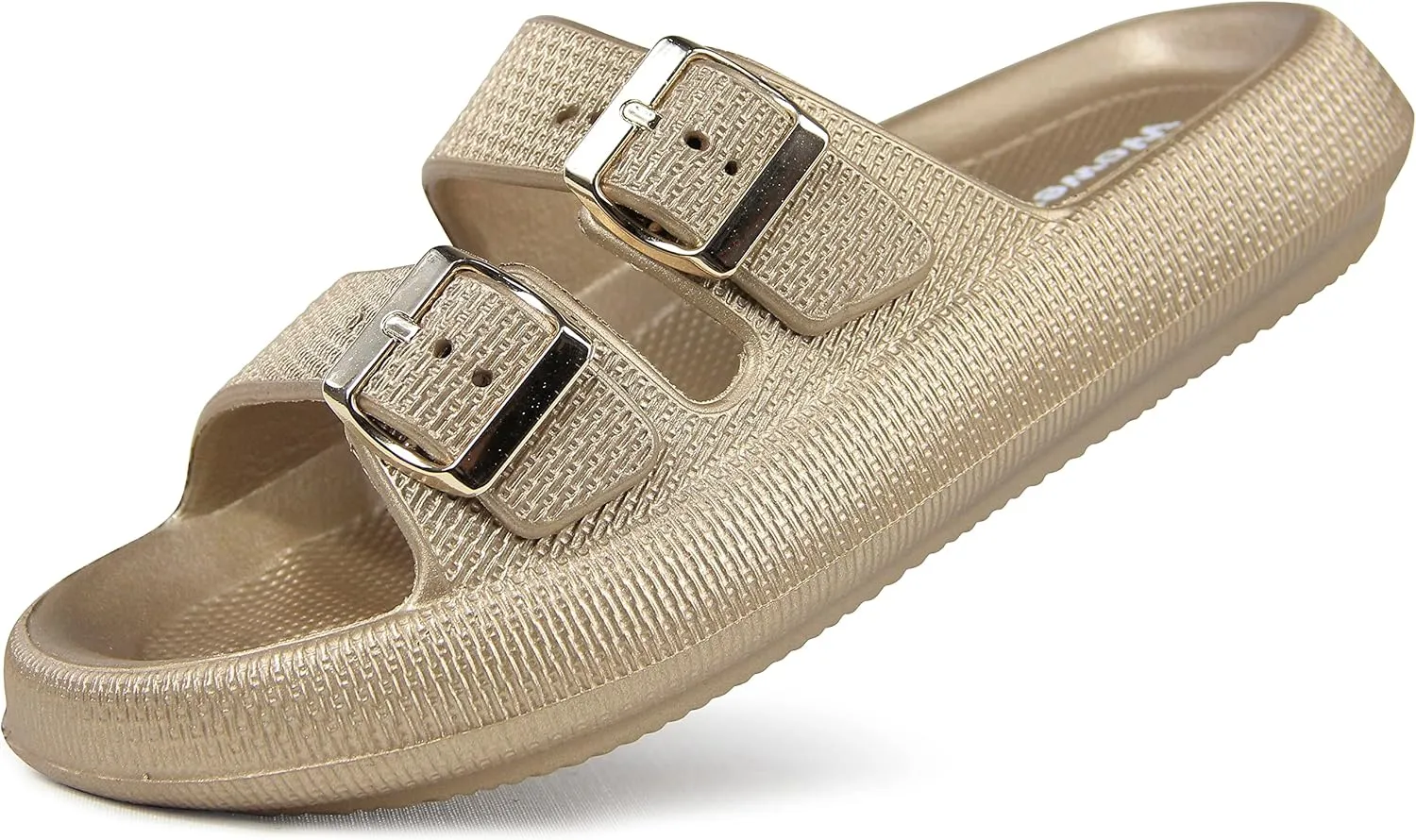 Weweya Sandals for Women and Men - Pillow Slippers - Double Buckle Adjustable Slides - EVA Flat Sandals