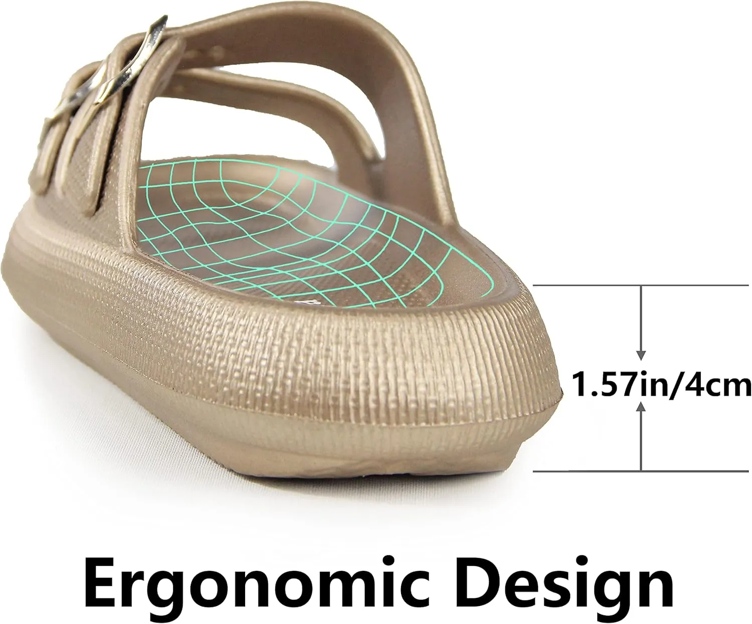 Weweya Sandals for Women and Men - Pillow Slippers - Double Buckle Adjustable Slides - EVA Flat Sandals