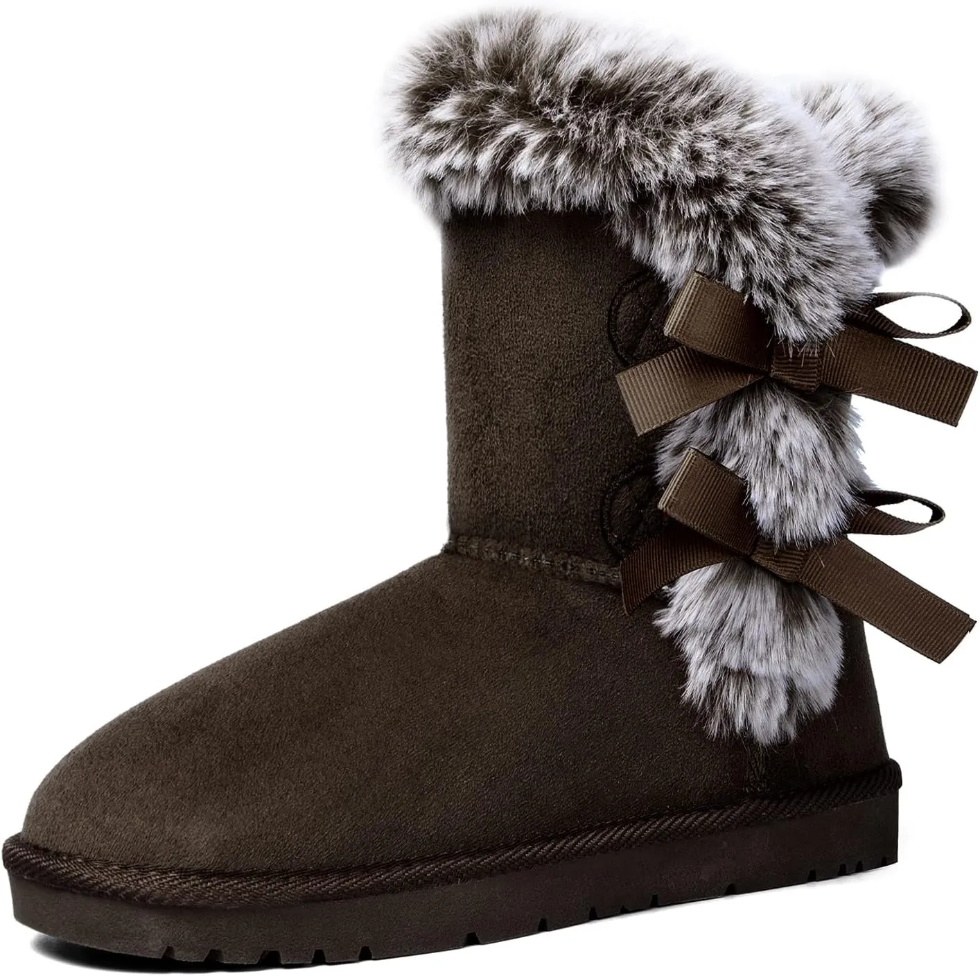 WFL Women Snow Boots Classic Mid-calf Fur Lining Fashion Winter Boots