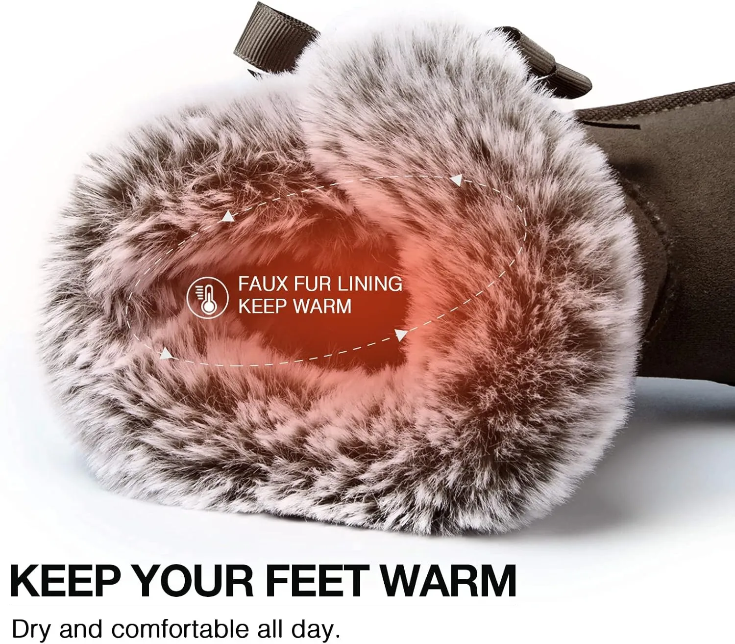 WFL Women Snow Boots Classic Mid-calf Fur Lining Fashion Winter Boots