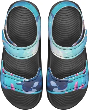 Whale Axolotl Sandals Cartoon Kids Summer Beach Water Shoes Toddler Boys Girls Sport Athletic Outdoor Sandals Adjustable