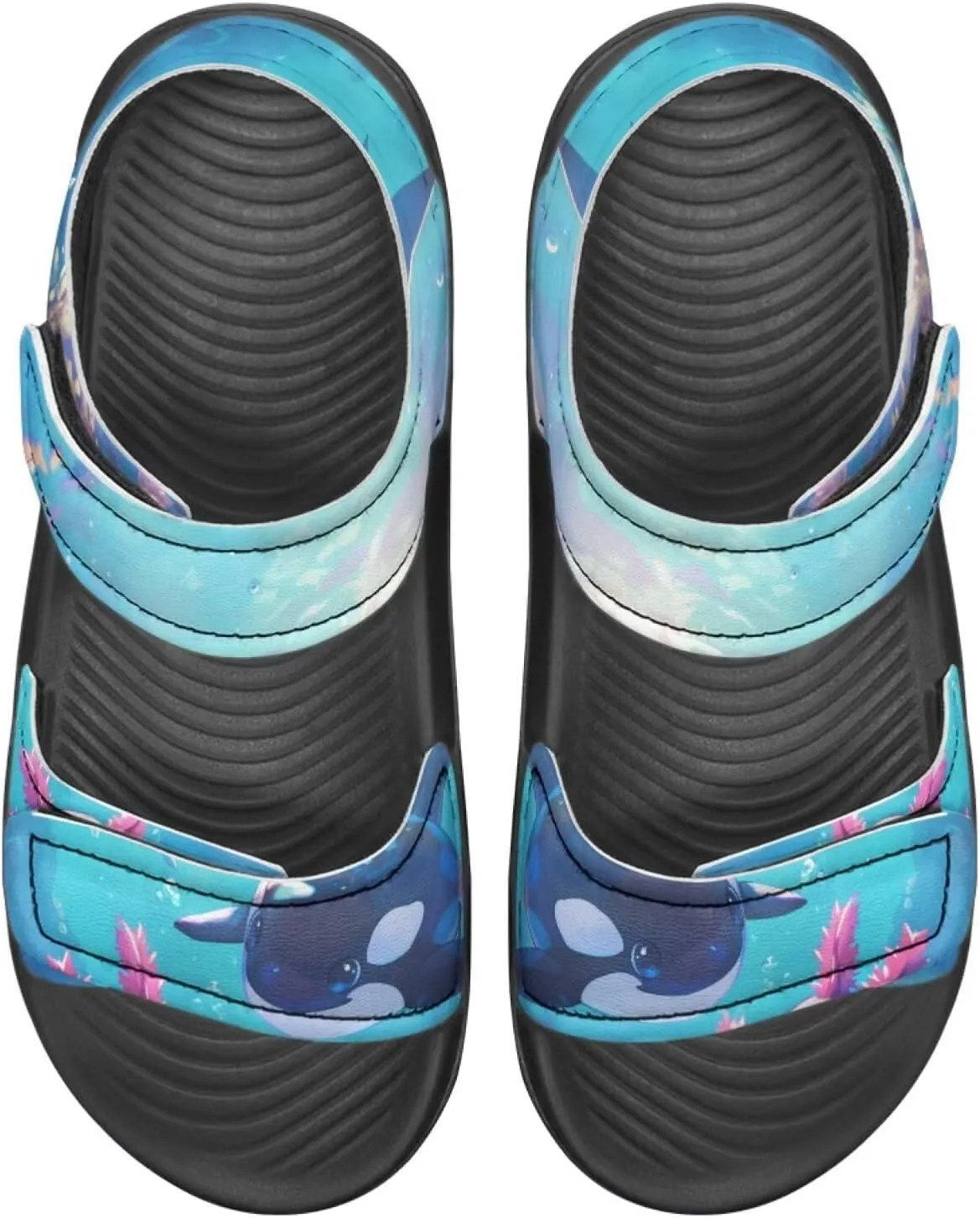 Whale Axolotl Sandals Cartoon Kids Summer Beach Water Shoes Toddler Boys Girls Sport Athletic Outdoor Sandals Adjustable