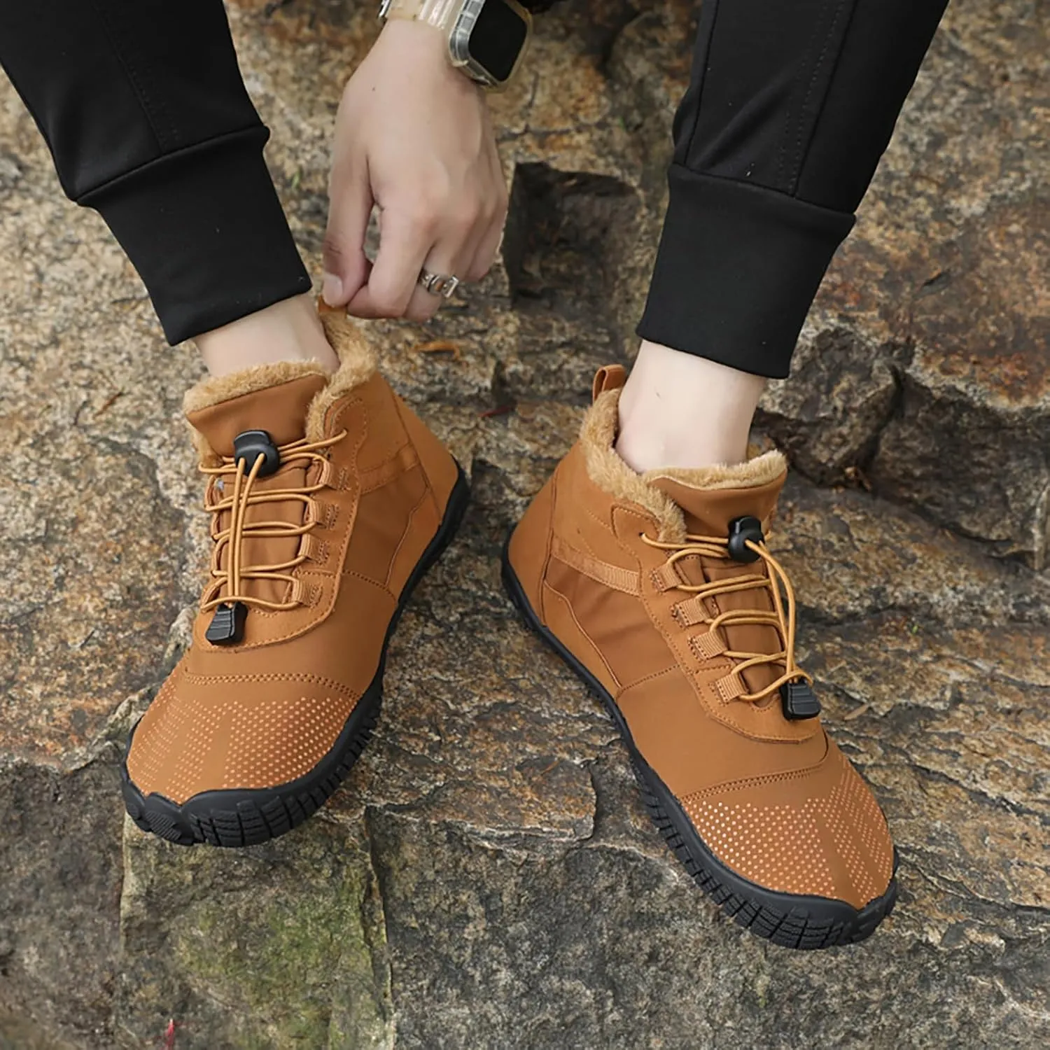 Wide Toe Shoes Men Women Barefoot Warm Winters Minimalist Cross Trainer Casual Hiking Cotton Boots Sneakers