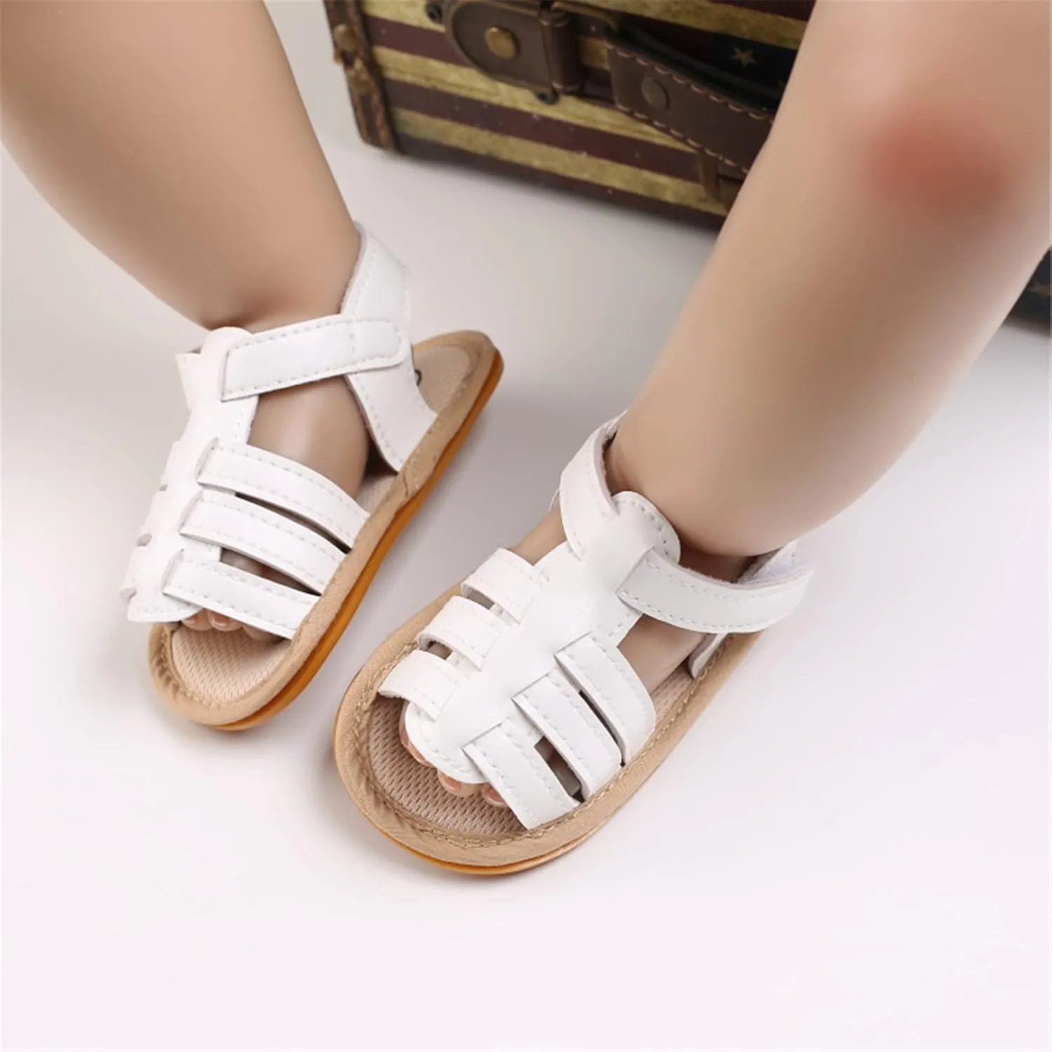 WILLFUN Baby Boys Girls Summer Sandals Closed-Toe Infant Soft Rubber Sole Outdoor Shoes for Toddler First Walkers