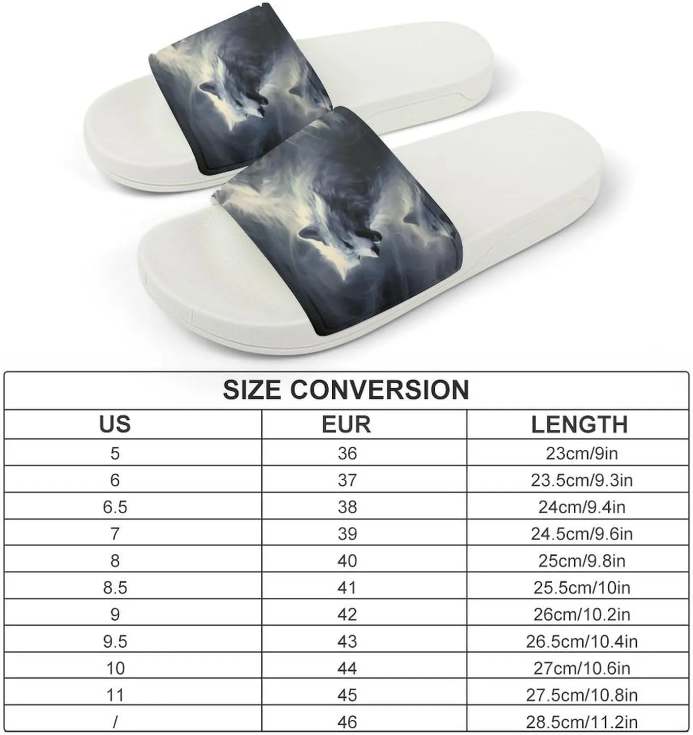 Wolf-1 Home Slipper PVC Shower Slipper Non-Slip Open Toe Slipper Soft Sole Pool Sandals for Men Women
