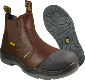 WOLF Work Boot | 100% Genuine Upper Leather | Oil, Slip, Heat, Chemical, Impact, Puncture Resistant | Electrical Hazards | Non-Slip Rubber Sole