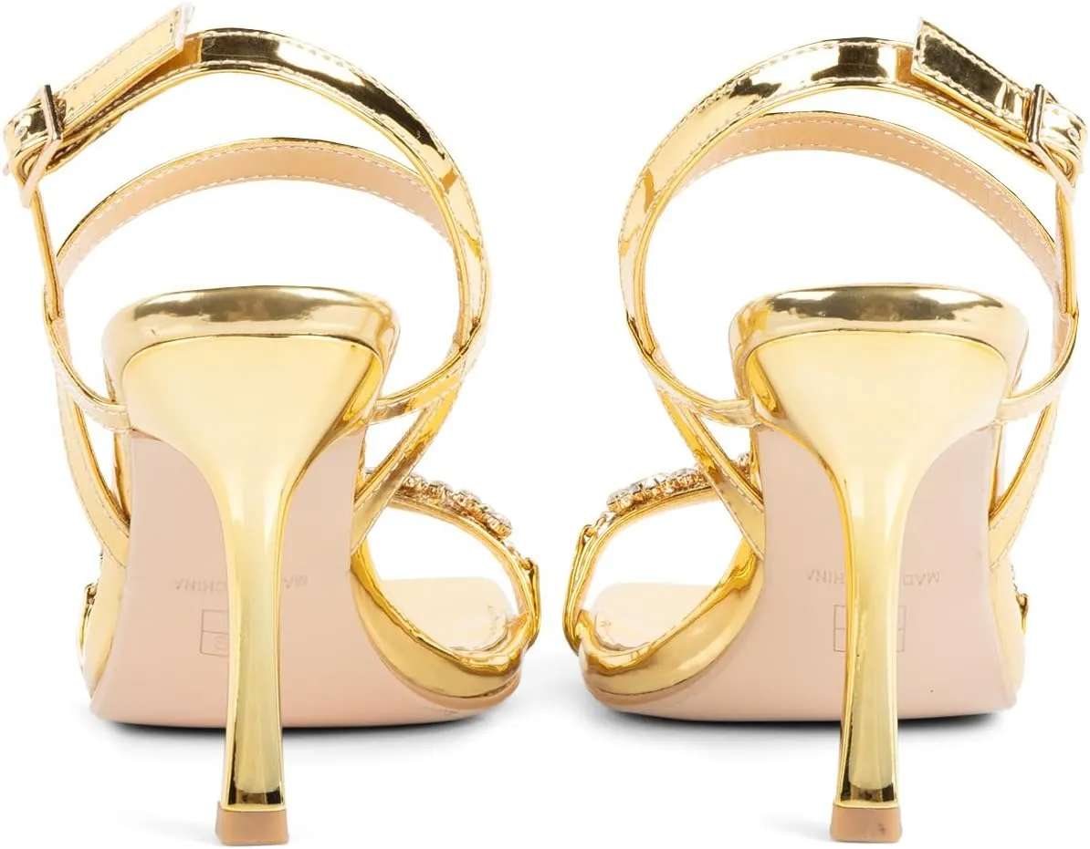 Women Black Heels with Square Open Toe Rhinestone Strappy Sandals Ankle Strap High Heeled Summer Shoes for Dressy Wedding Comfortable Pumps