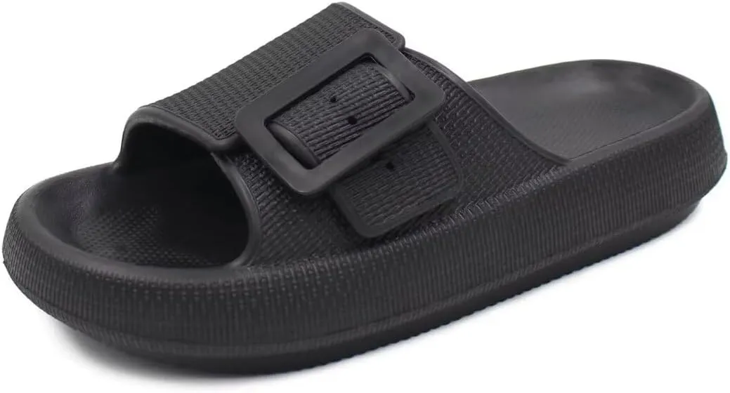 Women Pillow Sandals with Soft Thick Sole Non-slip Shower Sandals Cushioned Thick Sole Slippers