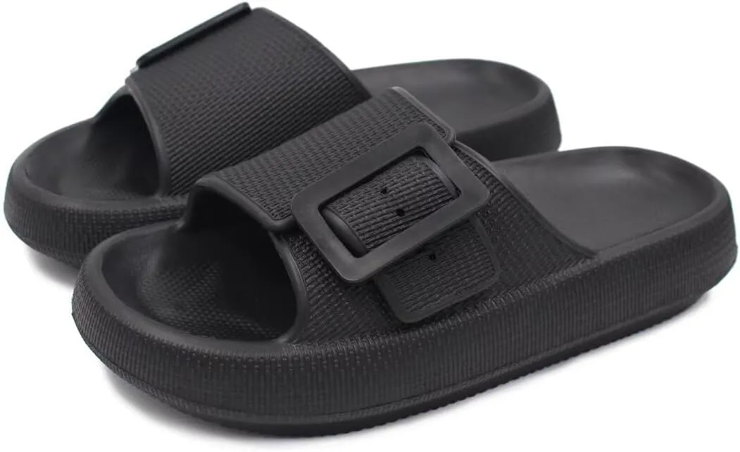 Women Pillow Sandals with Soft Thick Sole Non-slip Shower Sandals Cushioned Thick Sole Slippers
