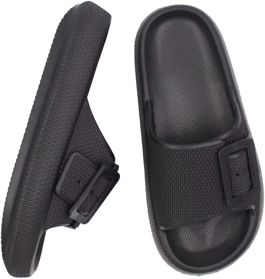 Women Pillow Sandals with Soft Thick Sole Non-slip Shower Sandals Cushioned Thick Sole Slippers