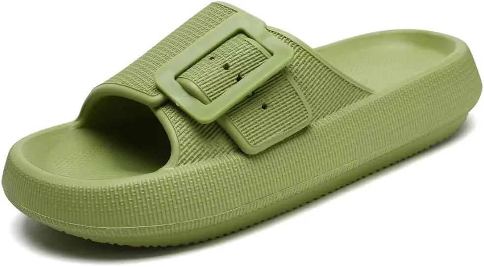 Women Pillow Sandals with Soft Thick Sole Non-slip Shower Sandals Cushioned Thick Sole Slippers
