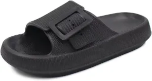 Women Pillow Sandals with Soft Thick Sole Non-slip Shower Sandals Cushioned Thick Sole Slippers