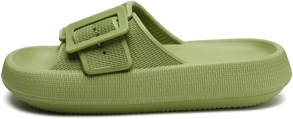 Women Pillow Sandals with Soft Thick Sole Non-slip Shower Sandals Cushioned Thick Sole Slippers