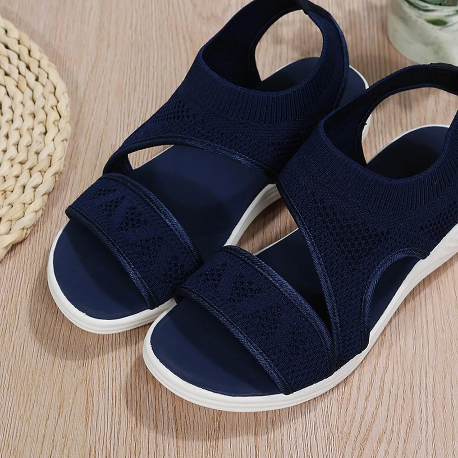 Women Sport Sandals Open Toe Walking Sandals Soft Mesh Sneakers Dressy Summer Wide Width Sandals Causal Comfortable Sandals